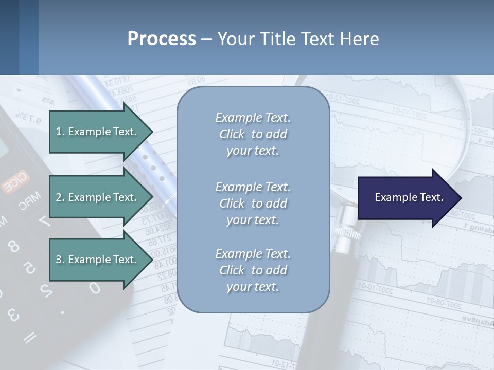 A Magnifying Glass Sitting On Top Of A Desk Next To A Calcula PowerPoint Template