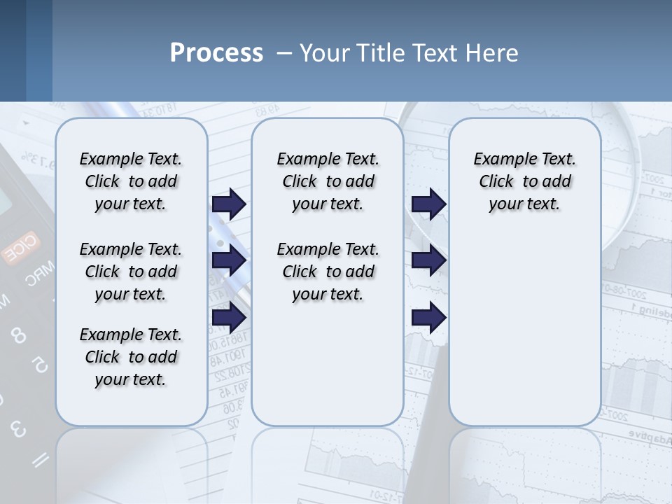 A Magnifying Glass Sitting On Top Of A Desk Next To A Calcula PowerPoint Template