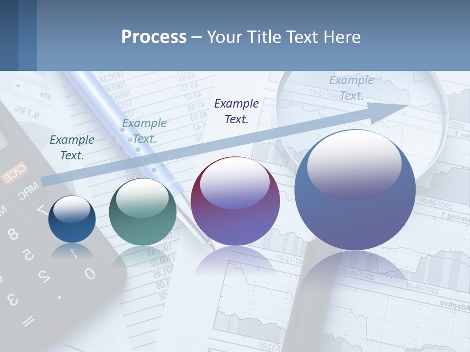 A Magnifying Glass Sitting On Top Of A Desk Next To A Calcula PowerPoint Template