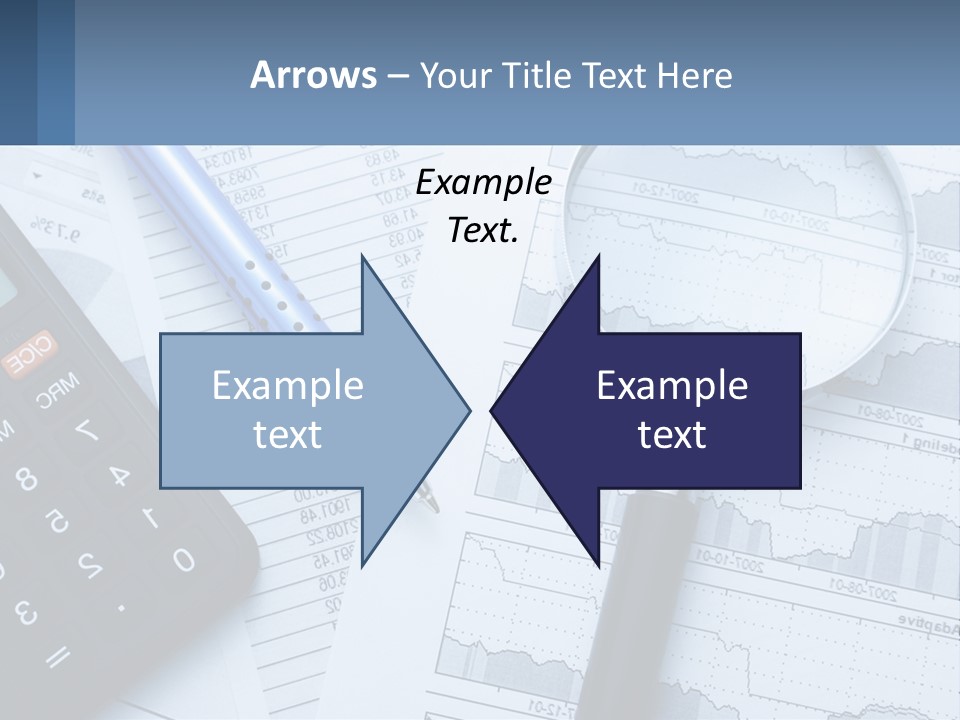 A Magnifying Glass Sitting On Top Of A Desk Next To A Calcula PowerPoint Template