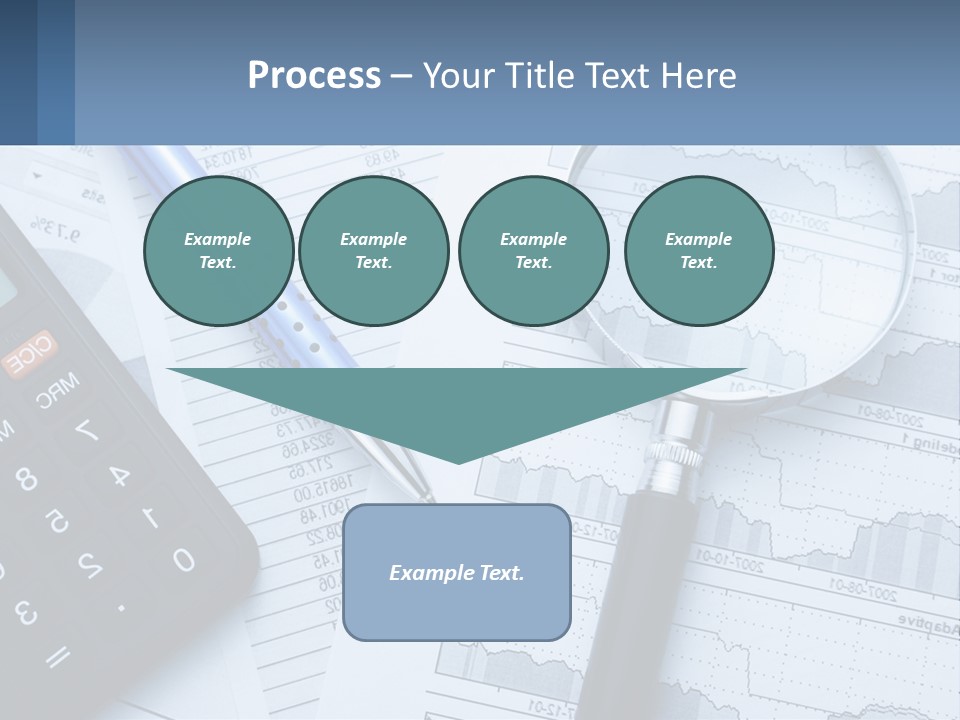 A Magnifying Glass Sitting On Top Of A Desk Next To A Calcula PowerPoint Template