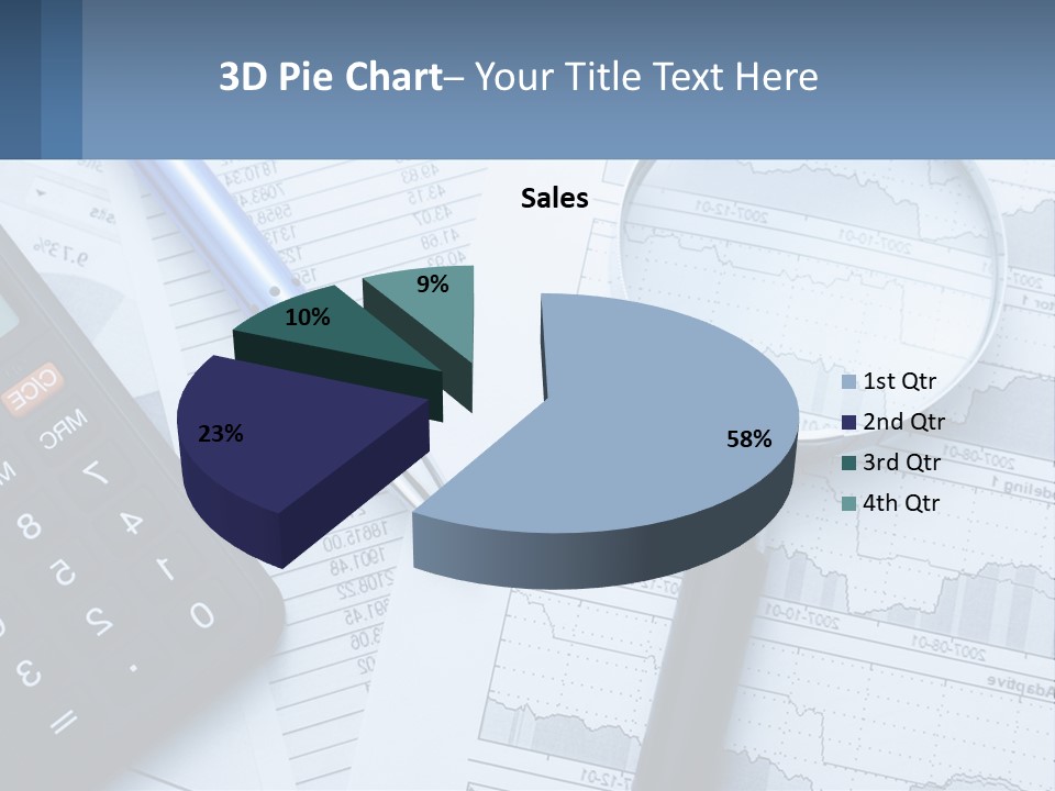 A Magnifying Glass Sitting On Top Of A Desk Next To A Calcula PowerPoint Template