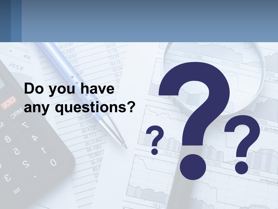 A Magnifying Glass Sitting On Top Of A Desk Next To A Calcula PowerPoint Template