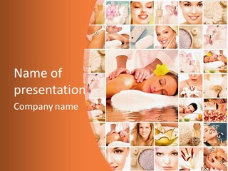 A Collage Of Photos With A Woman's Face In The Center PowerPoint Template