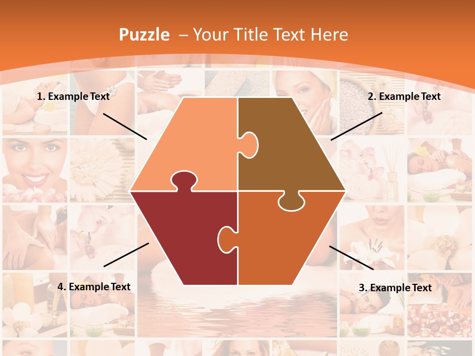 A Collage Of Photos With A Woman's Face In The Center PowerPoint Template