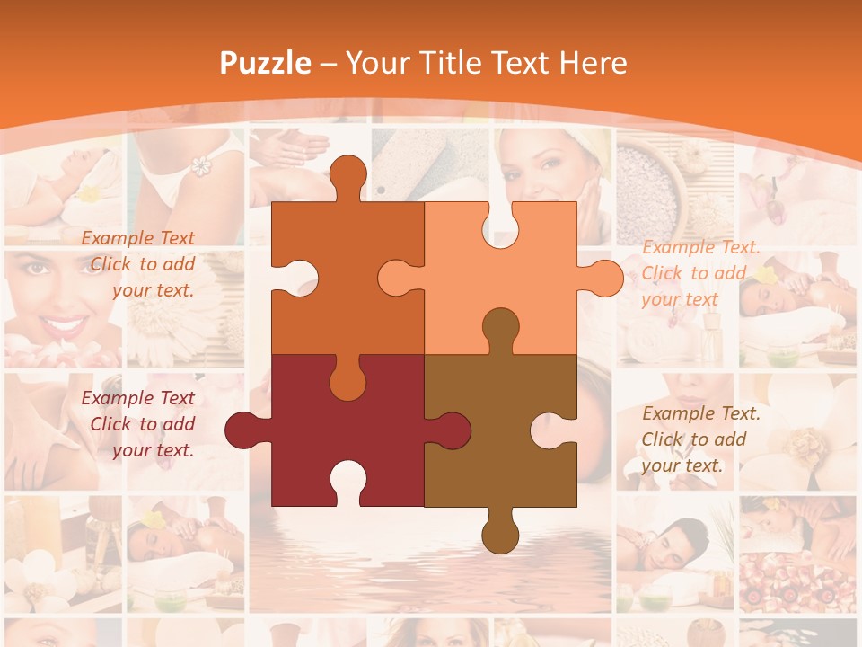 A Collage Of Photos With A Woman's Face In The Center PowerPoint Template