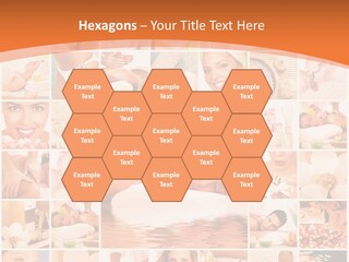 A Collage Of Photos With A Woman's Face In The Center PowerPoint Template