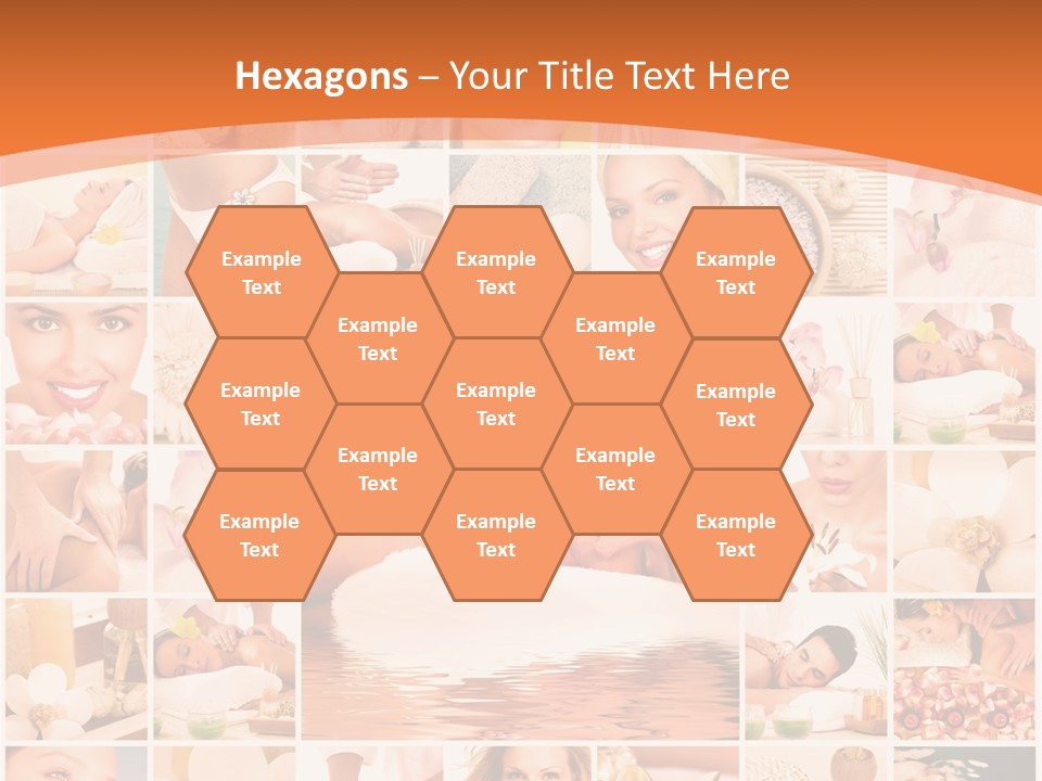 A Collage Of Photos With A Woman's Face In The Center PowerPoint Template