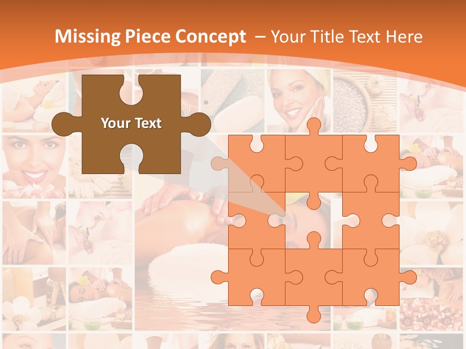 A Collage Of Photos With A Woman's Face In The Center PowerPoint Template