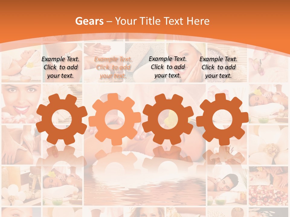 A Collage Of Photos With A Woman's Face In The Center PowerPoint Template