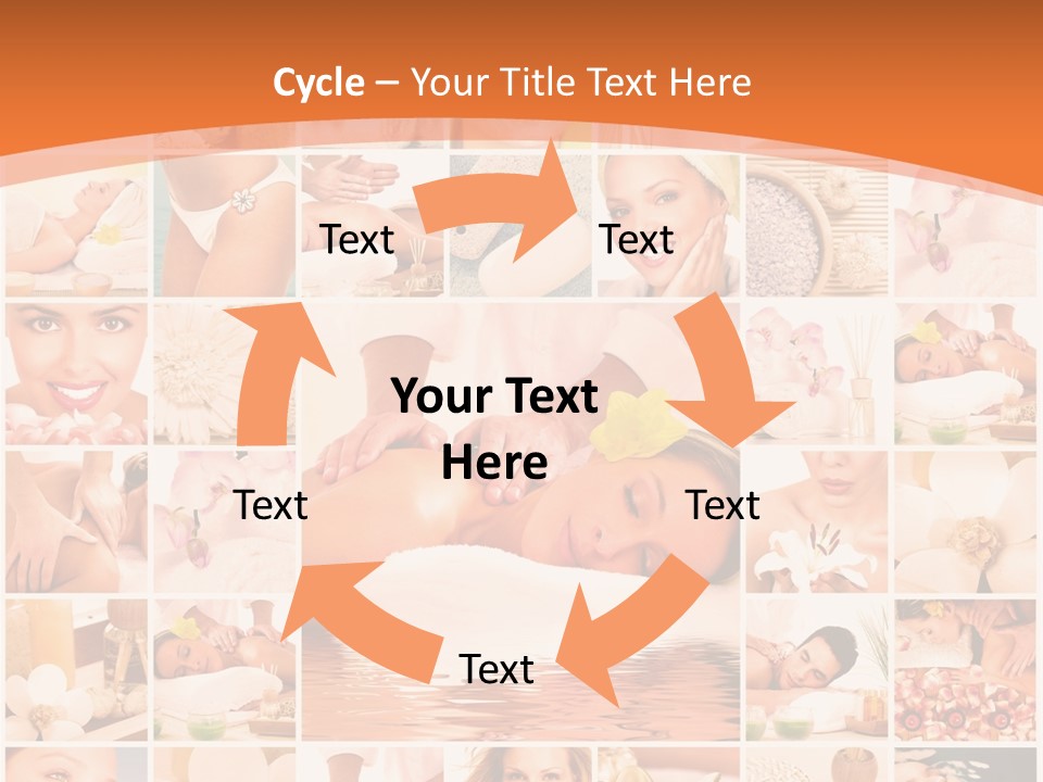 A Collage Of Photos With A Woman's Face In The Center PowerPoint Template