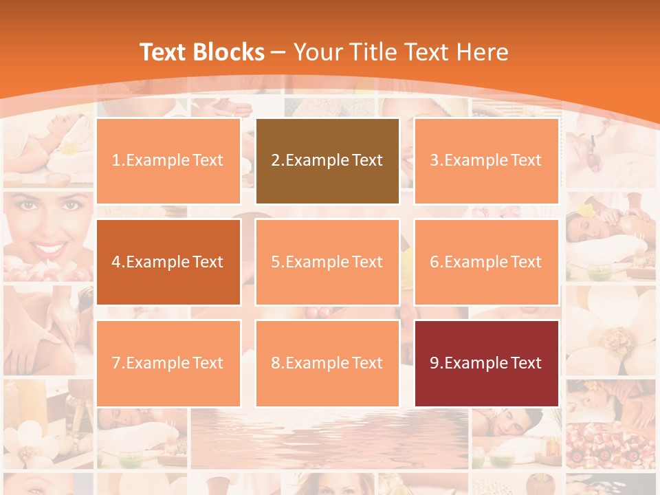 A Collage Of Photos With A Woman's Face In The Center PowerPoint Template