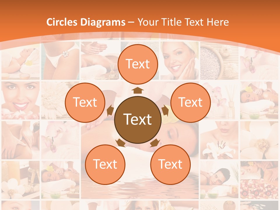 A Collage Of Photos With A Woman's Face In The Center PowerPoint Template