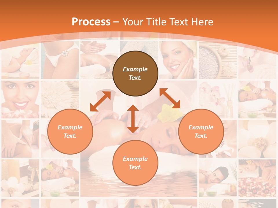 A Collage Of Photos With A Woman's Face In The Center PowerPoint Template