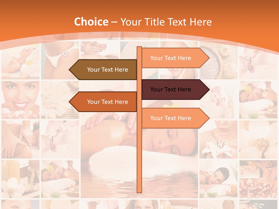 A Collage Of Photos With A Woman's Face In The Center PowerPoint Template