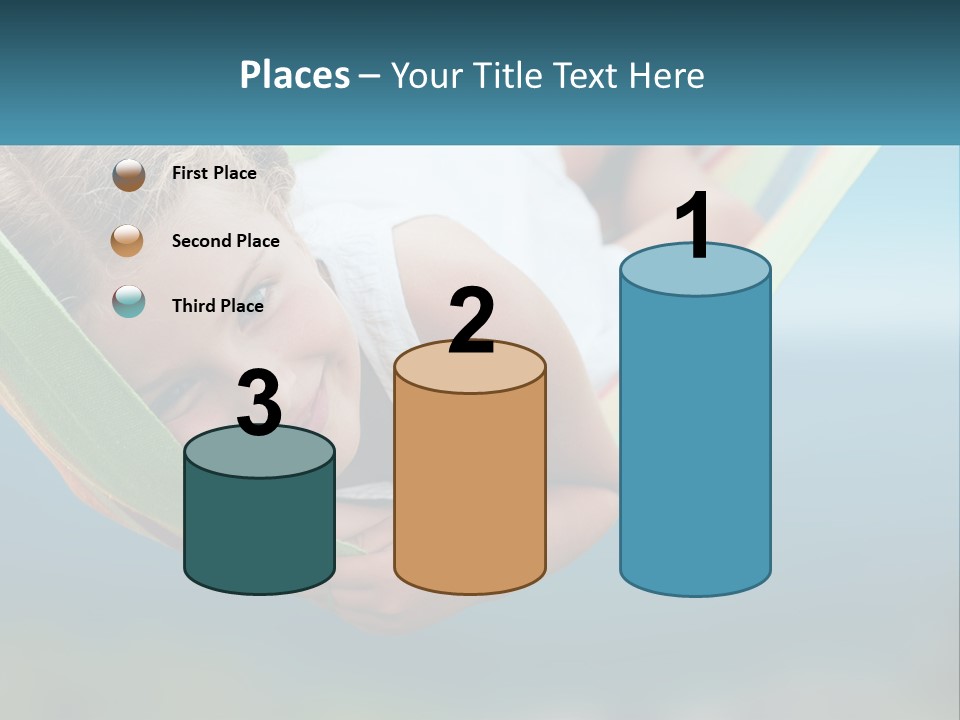 A Little Girl Laying In A Hammock On The Beach PowerPoint Template