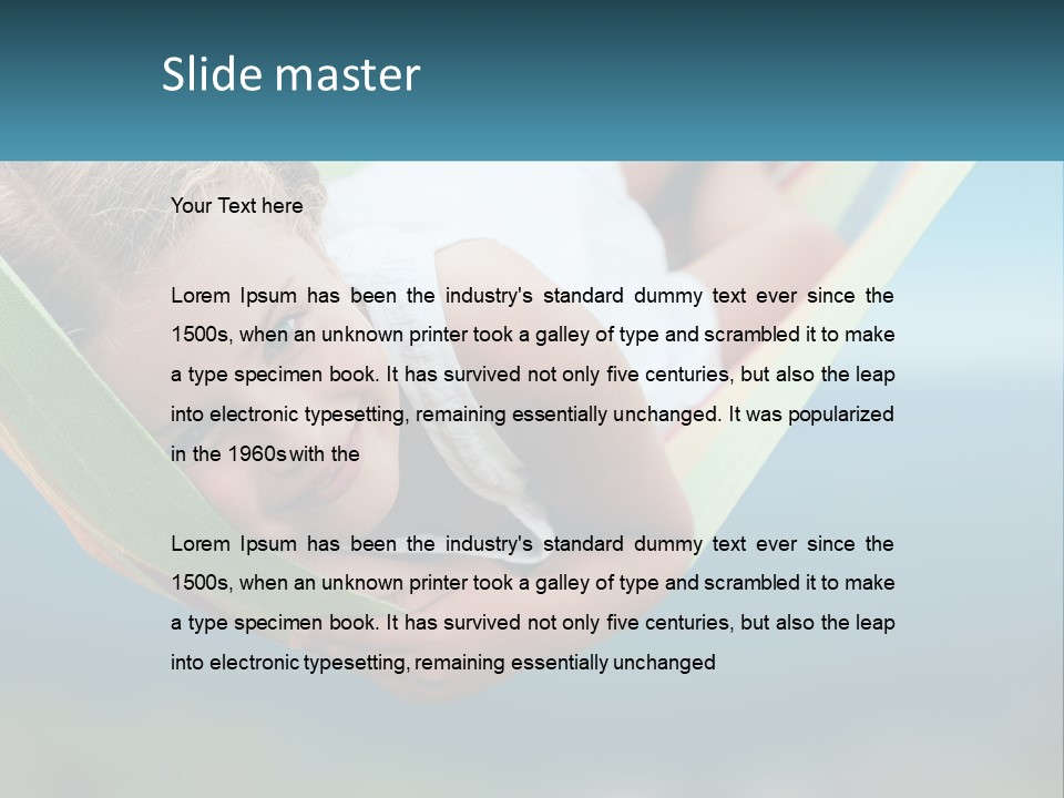 A Little Girl Laying In A Hammock On The Beach PowerPoint Template