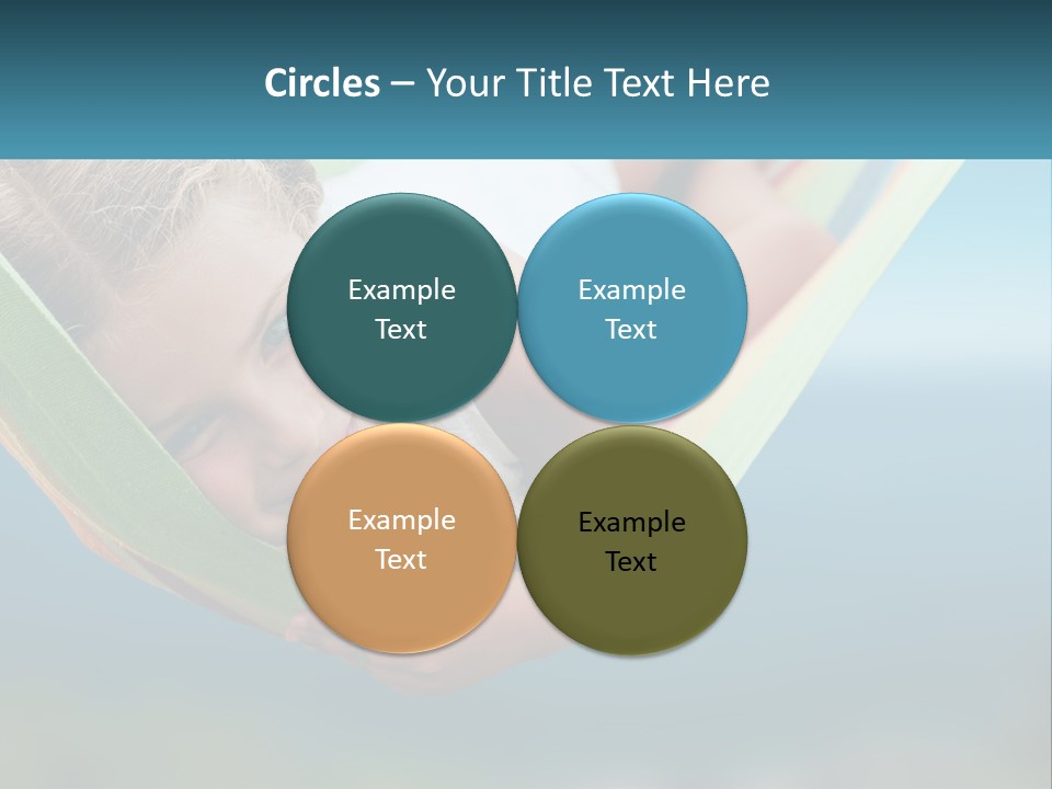 A Little Girl Laying In A Hammock On The Beach PowerPoint Template