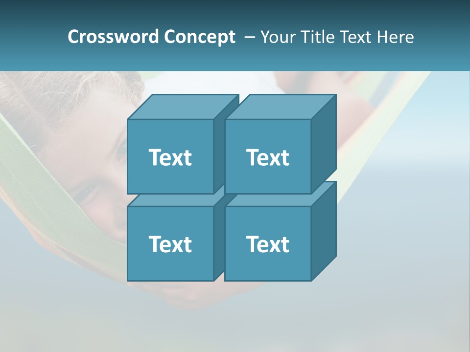 A Little Girl Laying In A Hammock On The Beach PowerPoint Template