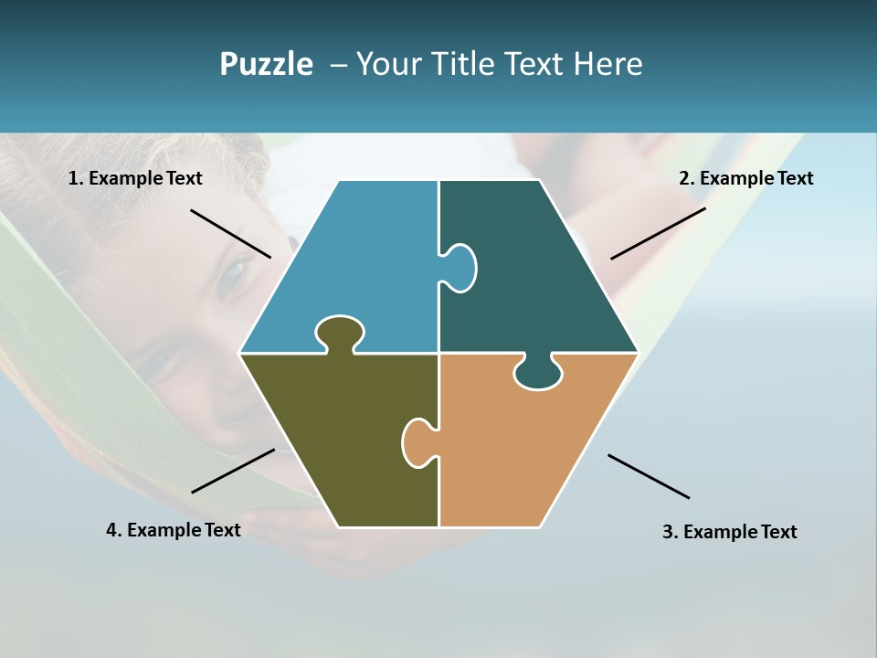 A Little Girl Laying In A Hammock On The Beach PowerPoint Template