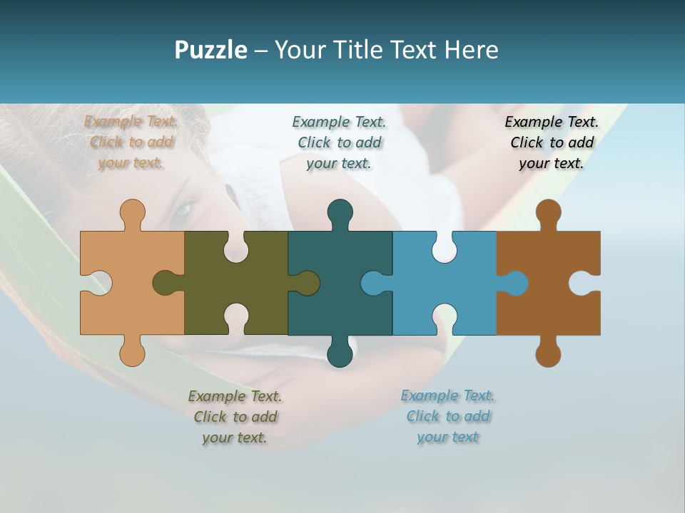 A Little Girl Laying In A Hammock On The Beach PowerPoint Template