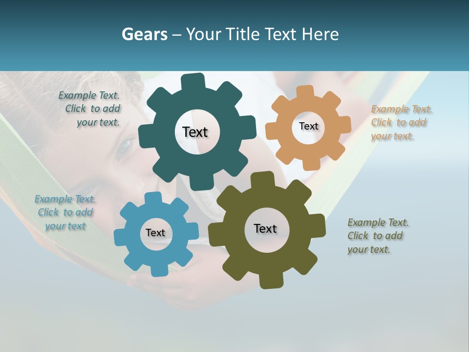 A Little Girl Laying In A Hammock On The Beach PowerPoint Template