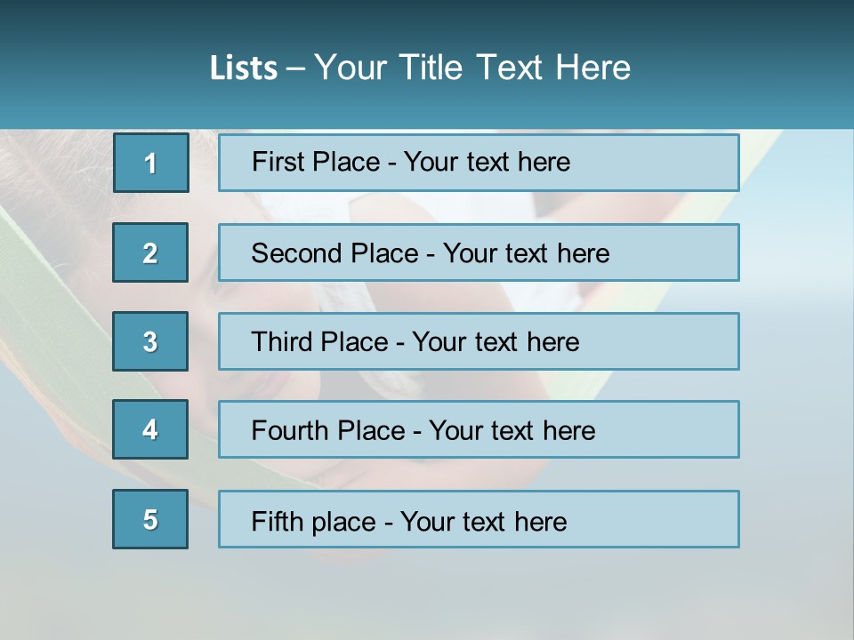 A Little Girl Laying In A Hammock On The Beach PowerPoint Template
