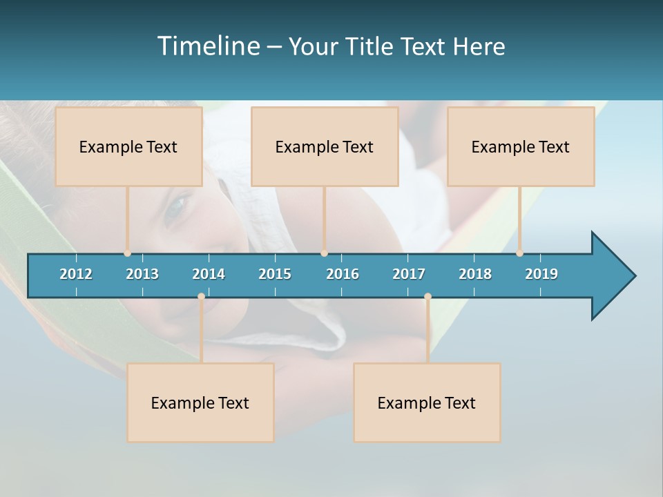 A Little Girl Laying In A Hammock On The Beach PowerPoint Template