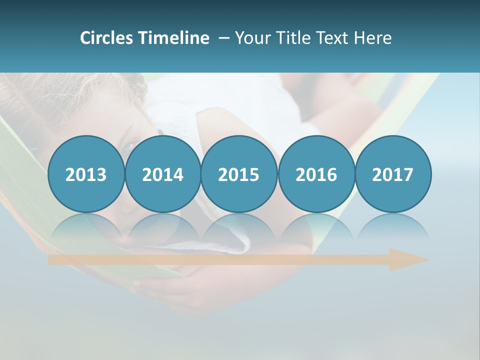 A Little Girl Laying In A Hammock On The Beach PowerPoint Template