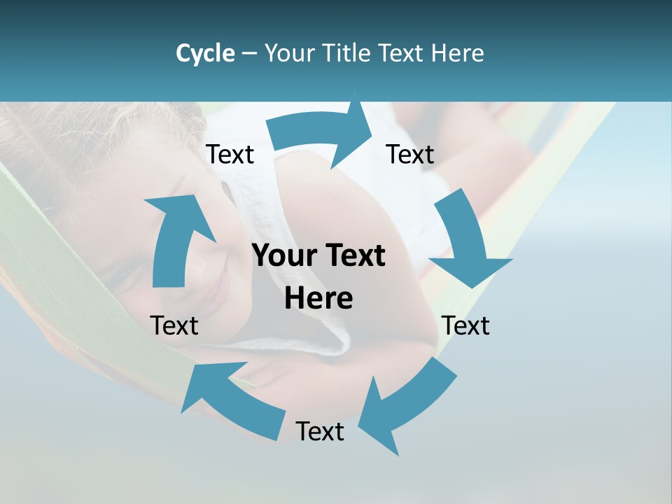 A Little Girl Laying In A Hammock On The Beach PowerPoint Template