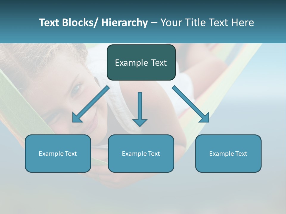 A Little Girl Laying In A Hammock On The Beach PowerPoint Template