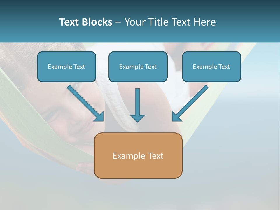 A Little Girl Laying In A Hammock On The Beach PowerPoint Template