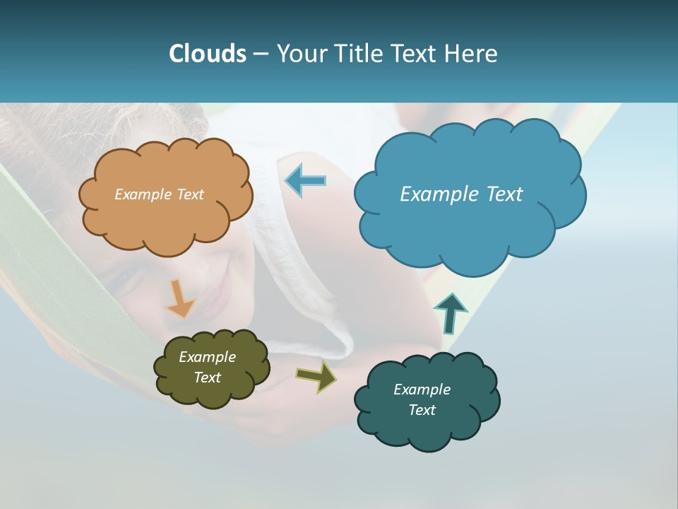 A Little Girl Laying In A Hammock On The Beach PowerPoint Template