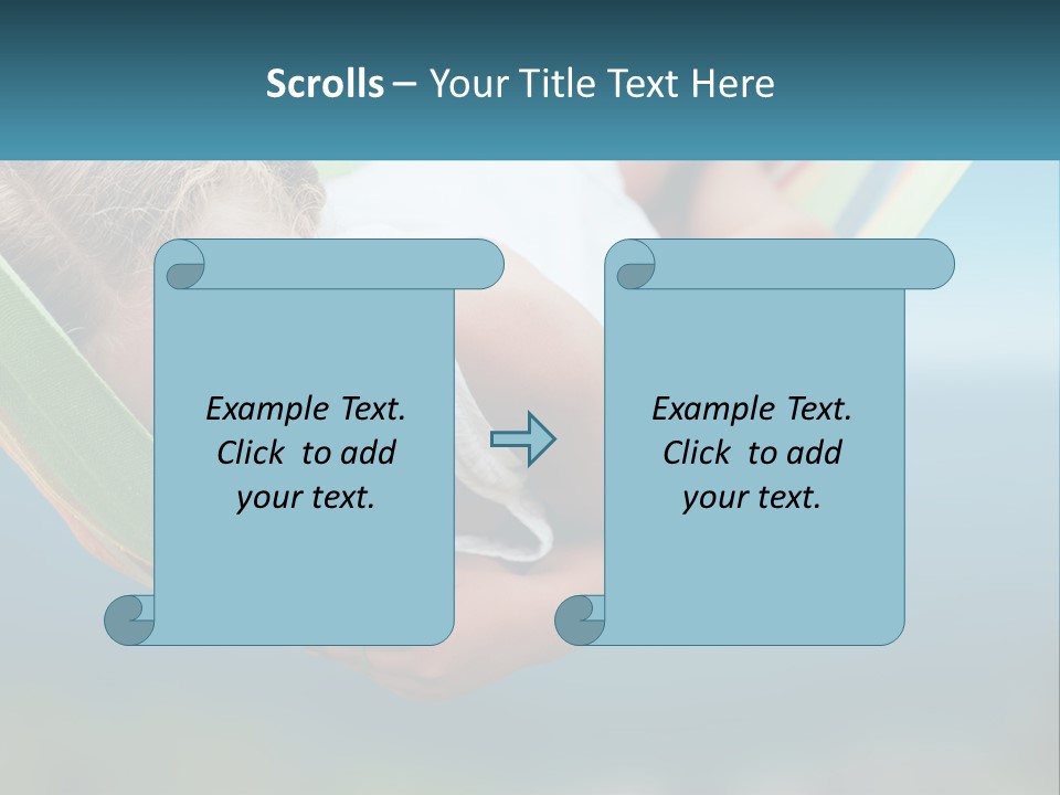 A Little Girl Laying In A Hammock On The Beach PowerPoint Template