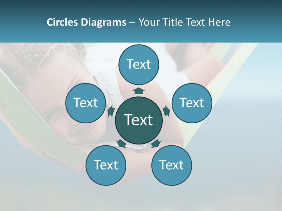 A Little Girl Laying In A Hammock On The Beach PowerPoint Template