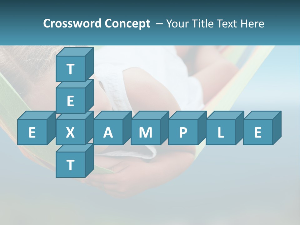 A Little Girl Laying In A Hammock On The Beach PowerPoint Template