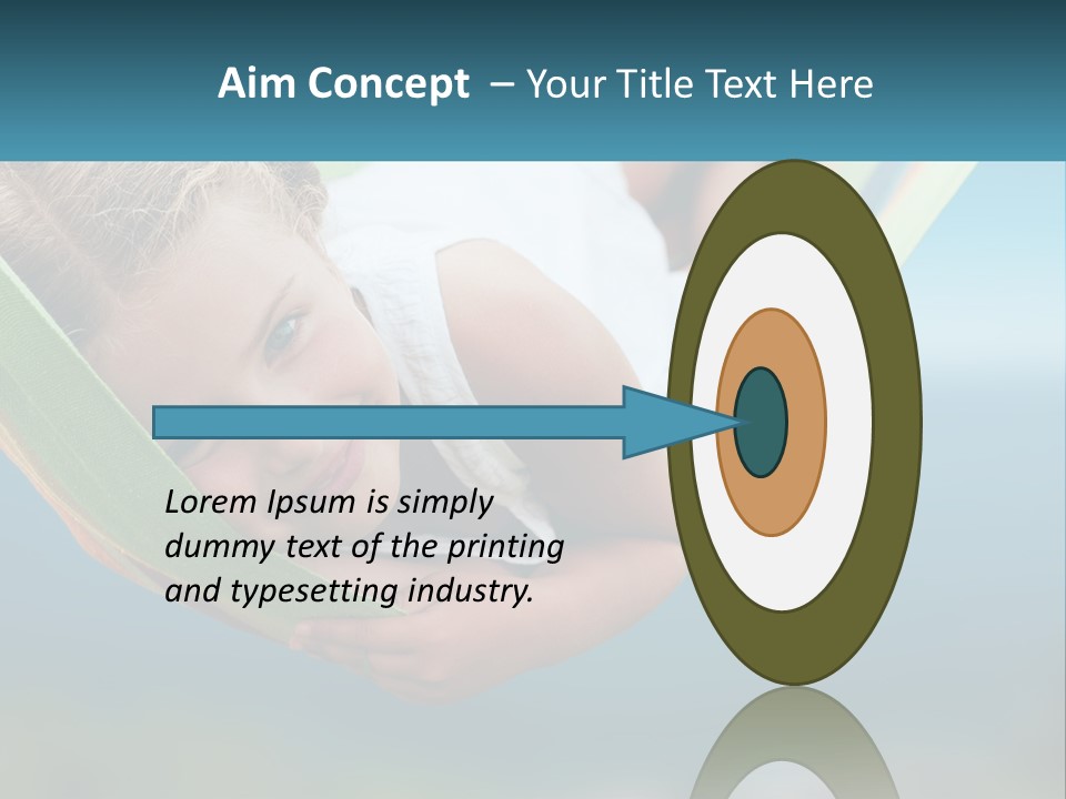 A Little Girl Laying In A Hammock On The Beach PowerPoint Template