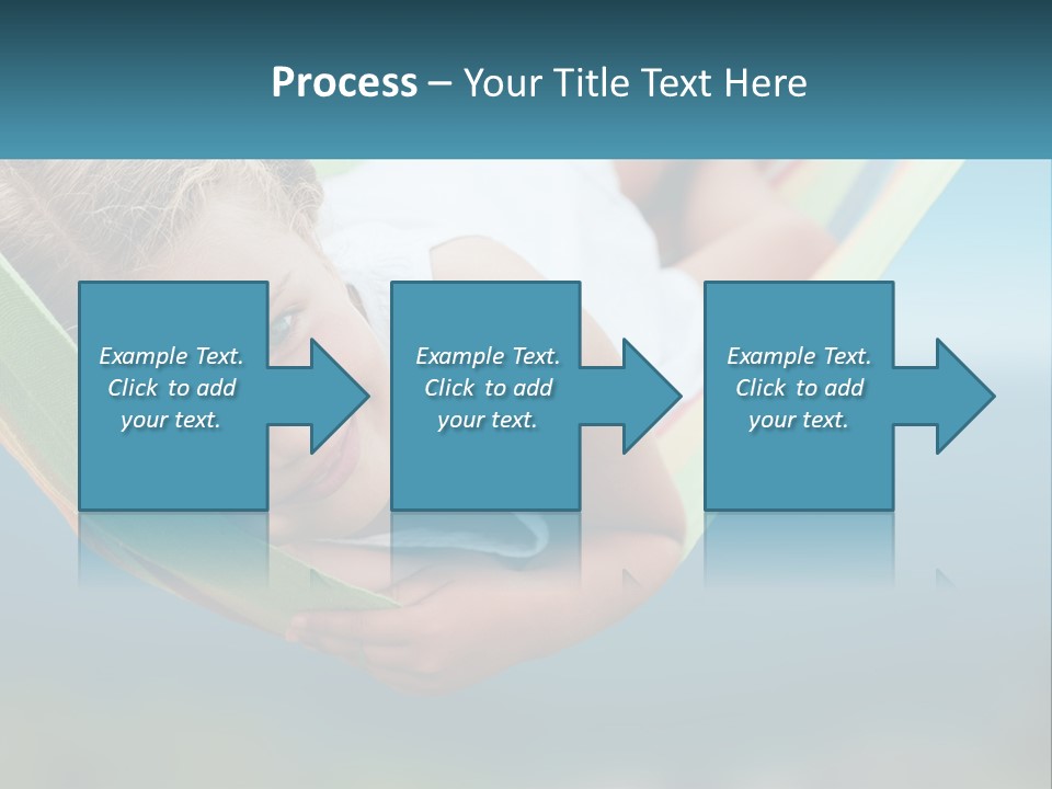 A Little Girl Laying In A Hammock On The Beach PowerPoint Template