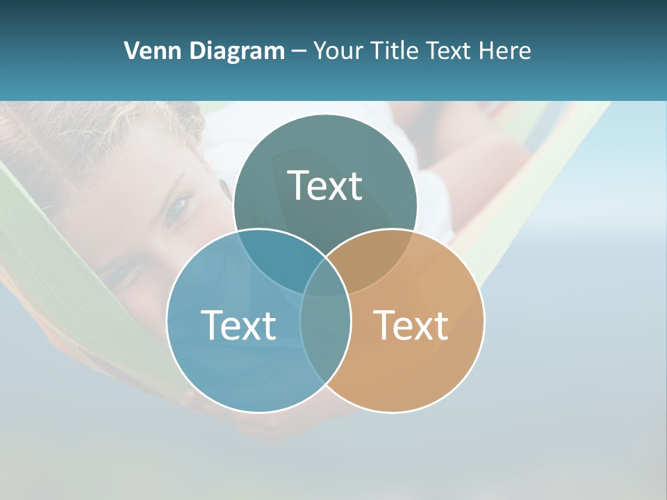 A Little Girl Laying In A Hammock On The Beach PowerPoint Template