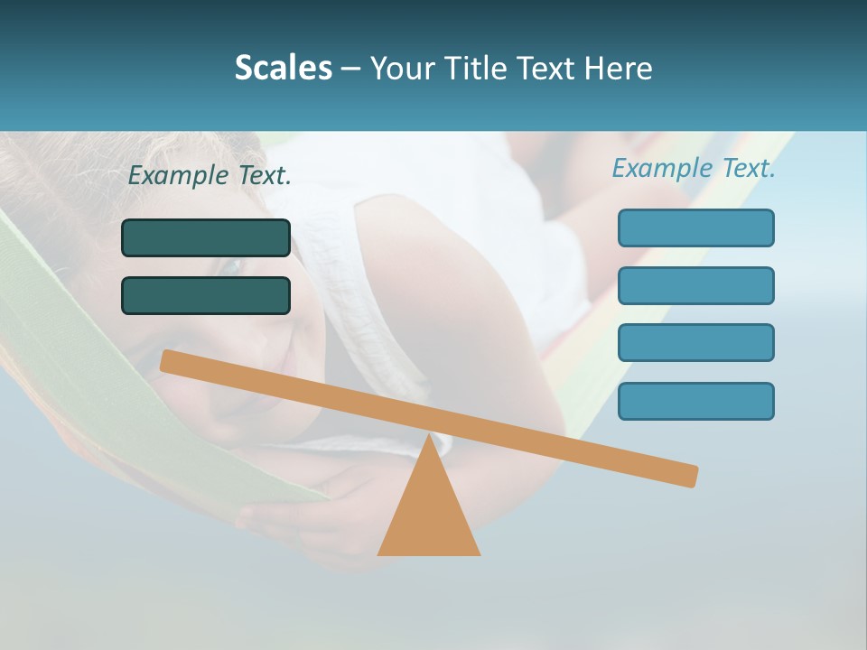 A Little Girl Laying In A Hammock On The Beach PowerPoint Template