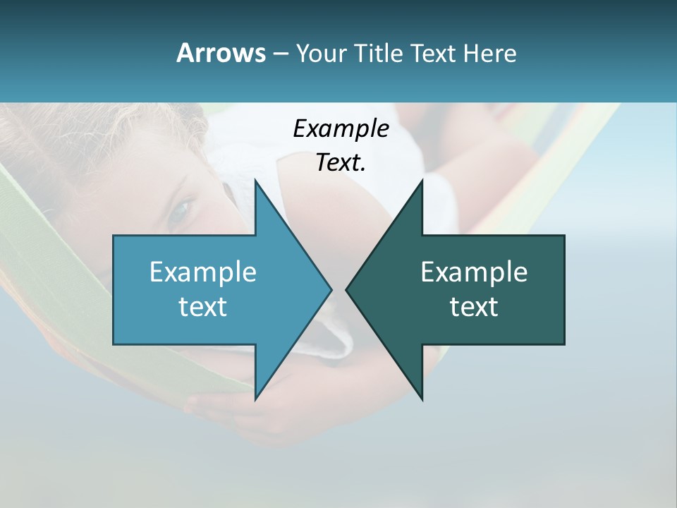 A Little Girl Laying In A Hammock On The Beach PowerPoint Template