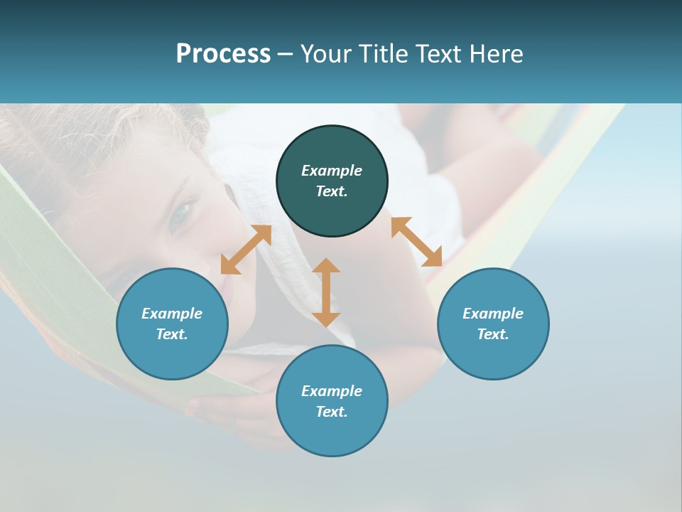 A Little Girl Laying In A Hammock On The Beach PowerPoint Template