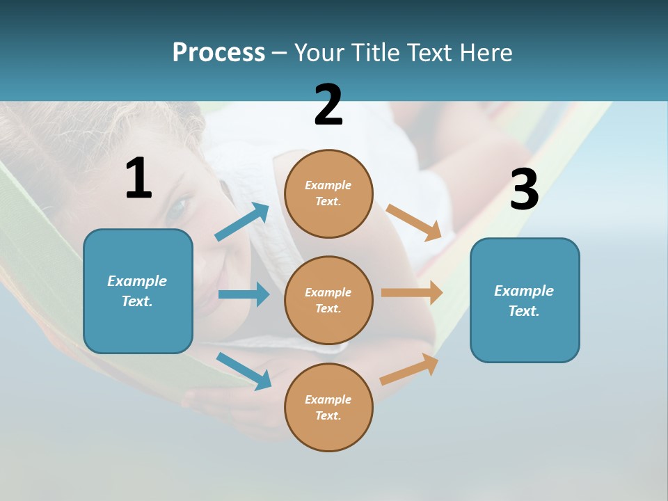 A Little Girl Laying In A Hammock On The Beach PowerPoint Template