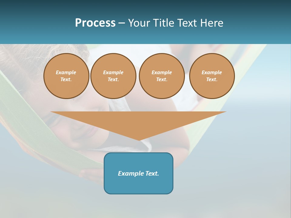 A Little Girl Laying In A Hammock On The Beach PowerPoint Template