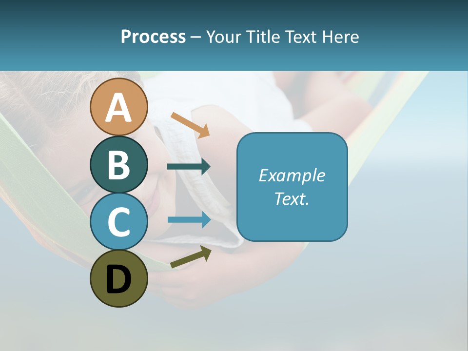 A Little Girl Laying In A Hammock On The Beach PowerPoint Template