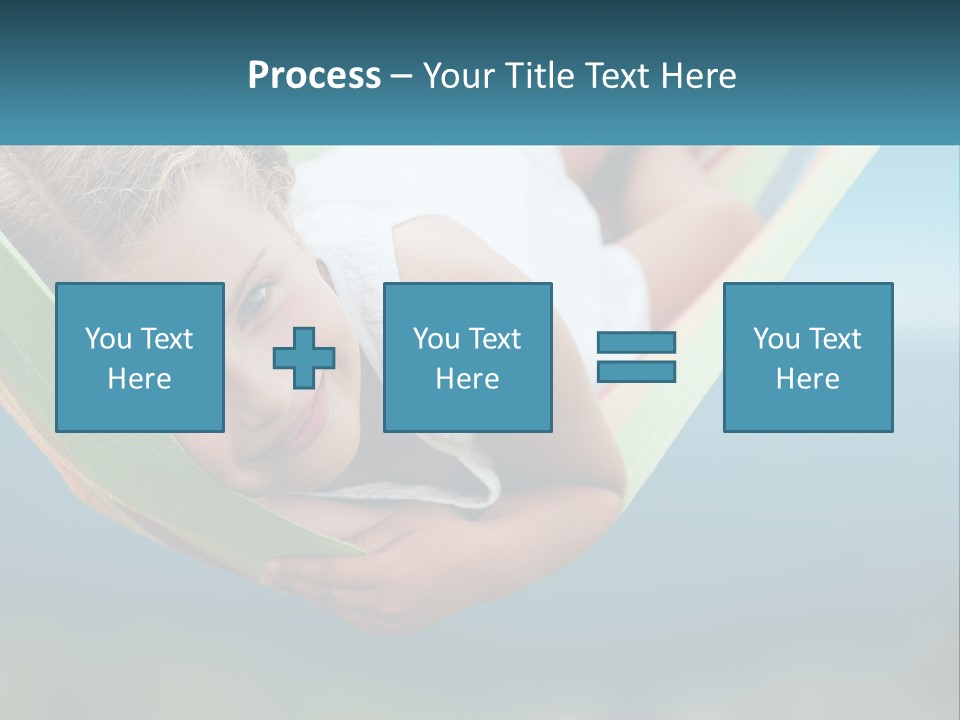 A Little Girl Laying In A Hammock On The Beach PowerPoint Template