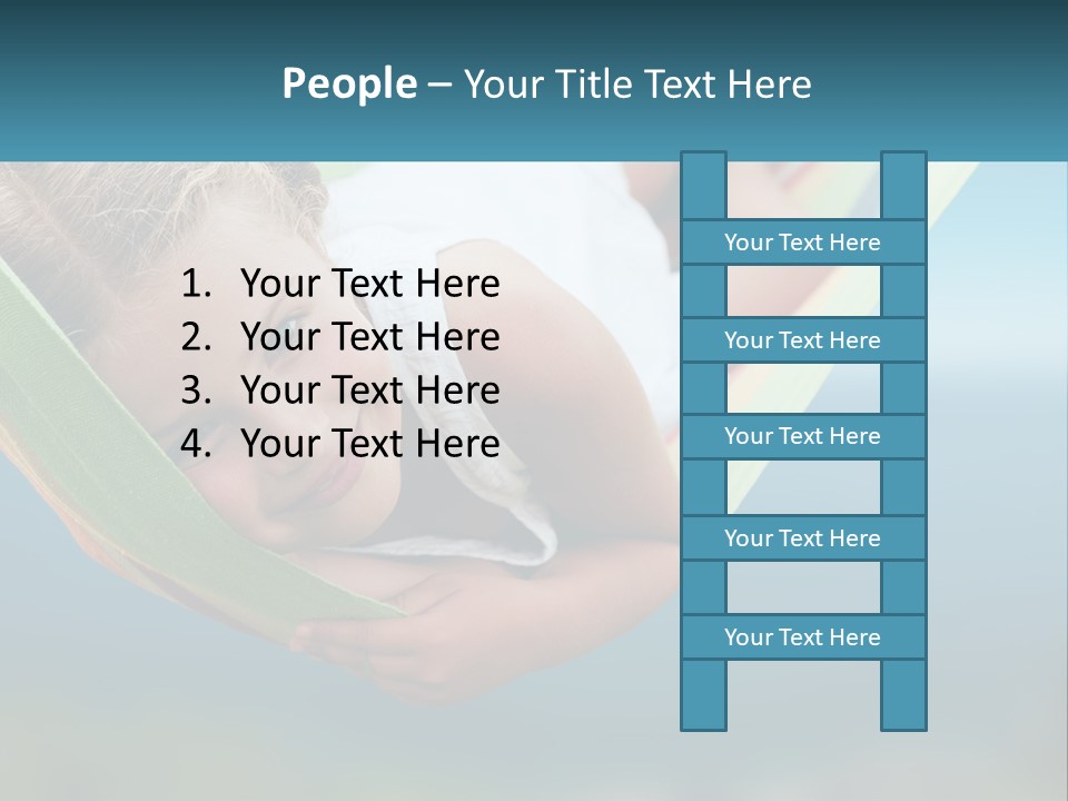 A Little Girl Laying In A Hammock On The Beach PowerPoint Template