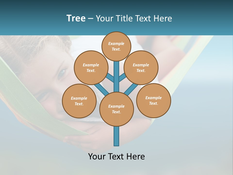 A Little Girl Laying In A Hammock On The Beach PowerPoint Template