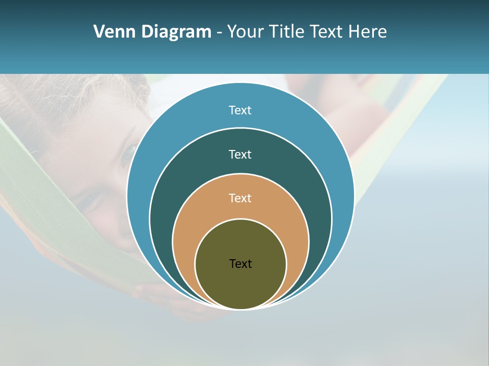 A Little Girl Laying In A Hammock On The Beach PowerPoint Template