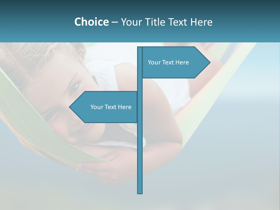 A Little Girl Laying In A Hammock On The Beach PowerPoint Template